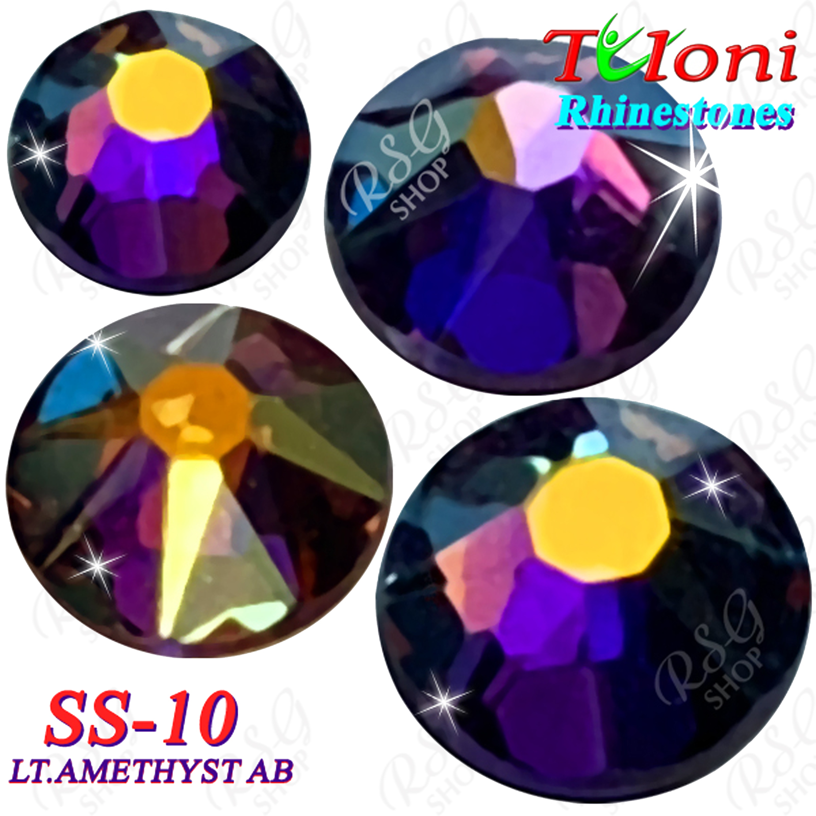 Rhinestones Tuloni SS10 col. Lt.Amethyst AB 1440 mod. Basic HotFix