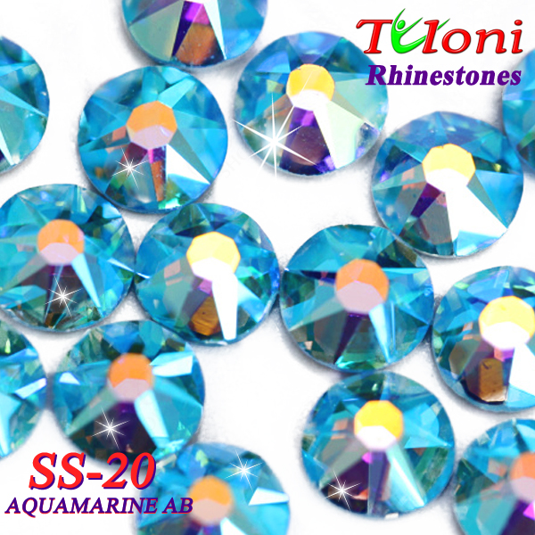Rhinestones Tuloni SS20 col. Aquamarine AB 1440 mod. Elite HotFix