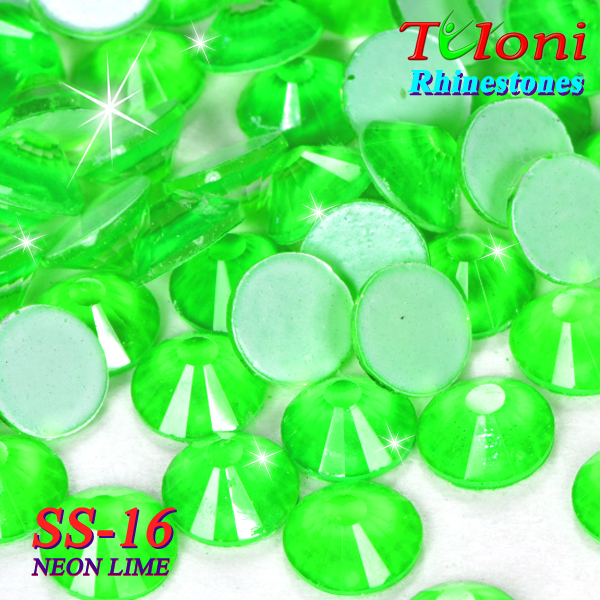 Rhinestones Tuloni SS16 col. Emerald Neon 1440 mod. Basic HotFix