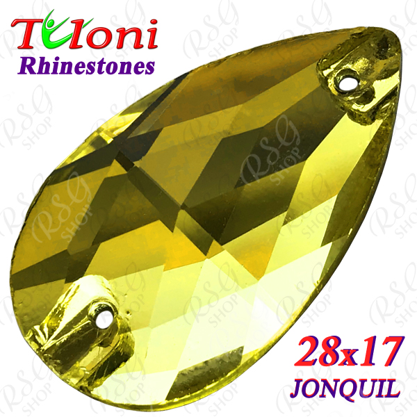 Strass Tuloni 10 pcs Jonquil 28x17 Pear Sew-On Flat Back