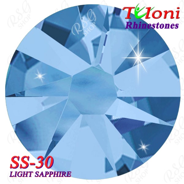 Rhinestones Tuloni SS30 col. Light Sapphire 288 mod. Stile HotFix Flat Bac