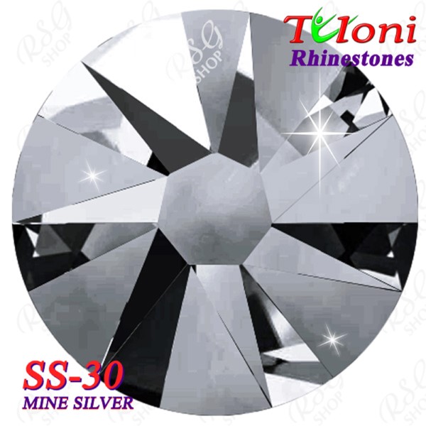 Rhinestones Tuloni SS30 col. Mine Silver 288 mod. Stile HotFix Flat Bac