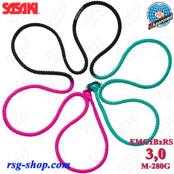 Seil Sasaki M-280G EMGxBxRS 3m Emerald x Black x Raspberry FIG