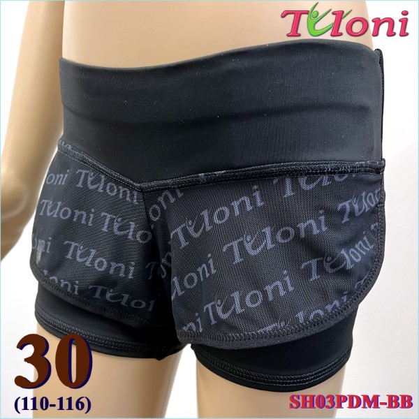 Doppelte Kurzhose Tuloni Netz SH03 Gr. 30 (110-116) Black SH03PDM-BB30