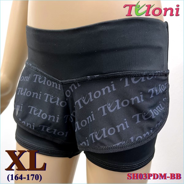 Doppelte Kurzhose Tuloni Netz SH03 Gr. XL (164-170) Black SH03PDM-BBXL