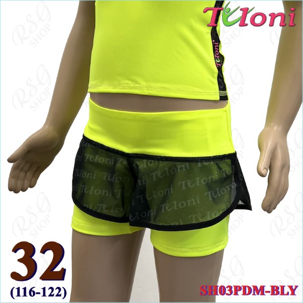 Doppelte Kurzhose Tuloni Netz SH03 Gr. 32 (116-122) Yellow SH03PDM-BLY32