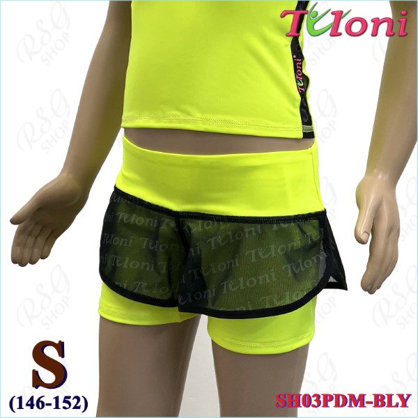 Doppelte Kurzhose Tuloni Netz SH03 Gr. S (146-152) Yellow SH03PDM-BLYS
