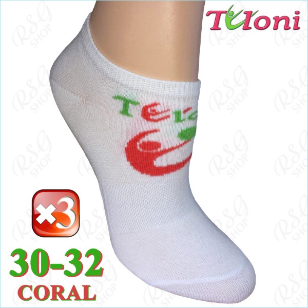 3 x Носки Tuloni Logo s. 2 (30-32) col. White-Coral Art. T0973-3C2