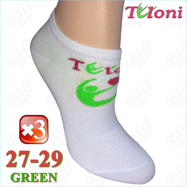 3 x Носки Tuloni Logo s. 1 (27-29) col. White-Green Art. T0973-3G1