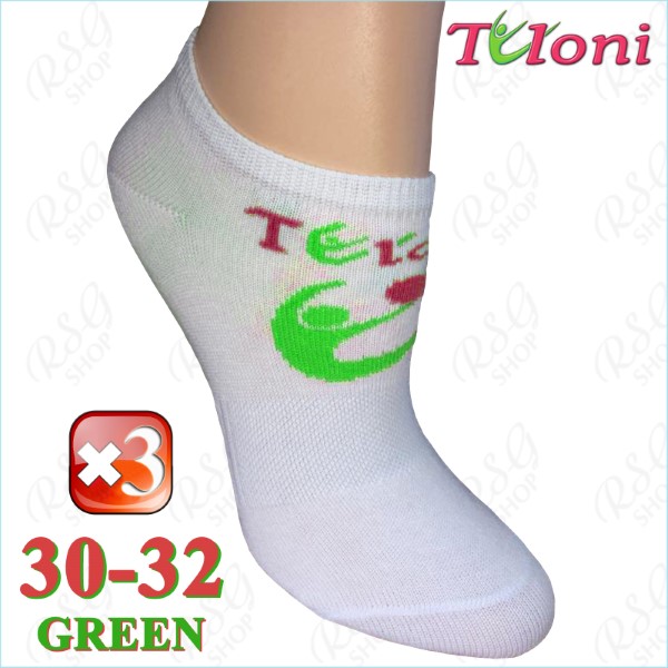 3 x Носки Tuloni Logo s. 2 (30-32) col. White-Green Art. T0973-3G2