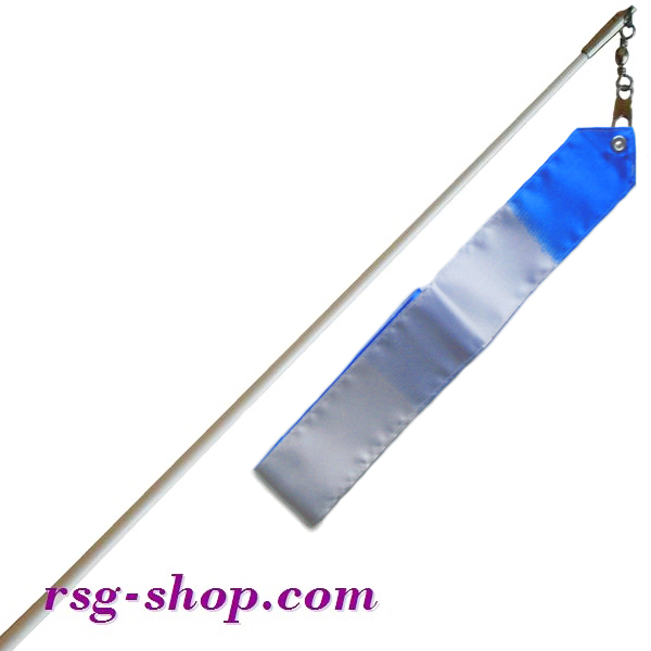 Белая палочка 60см с грифом и лентой 5м White-Blue T0057
