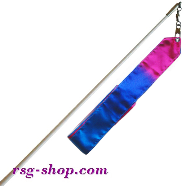 Белая палочка 60см с грифом и лентой 5м Blue-White-Fuxia T0054