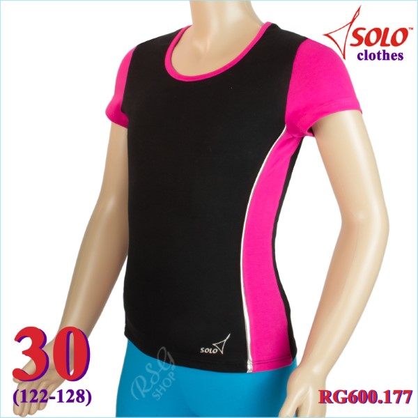T-Shirt Solo s. 30 (122-128) col. Black-Fuchsia RG600.177-30