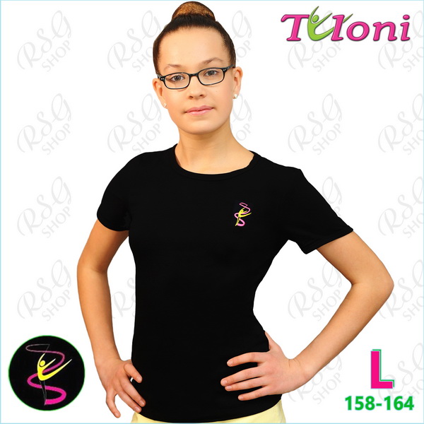 T-Shirt Tuloni FG-007 Gr. L (158-164) Black FG007LLC-BL