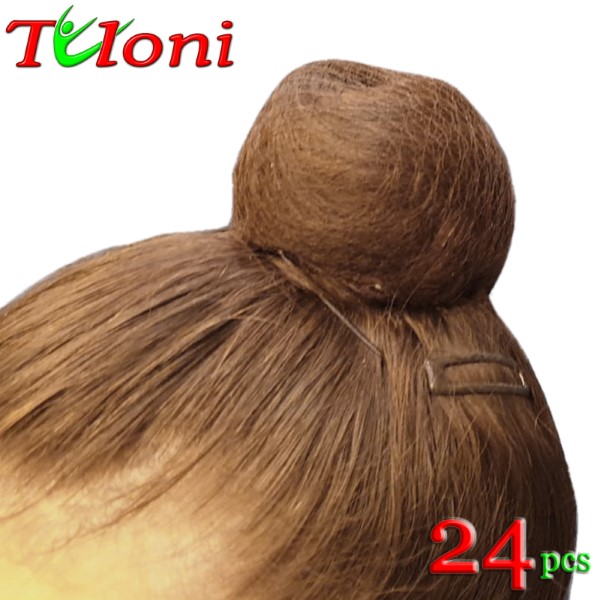 24 x Unsichtbare Haarnetze Tuloni col. Brown Art. T0977