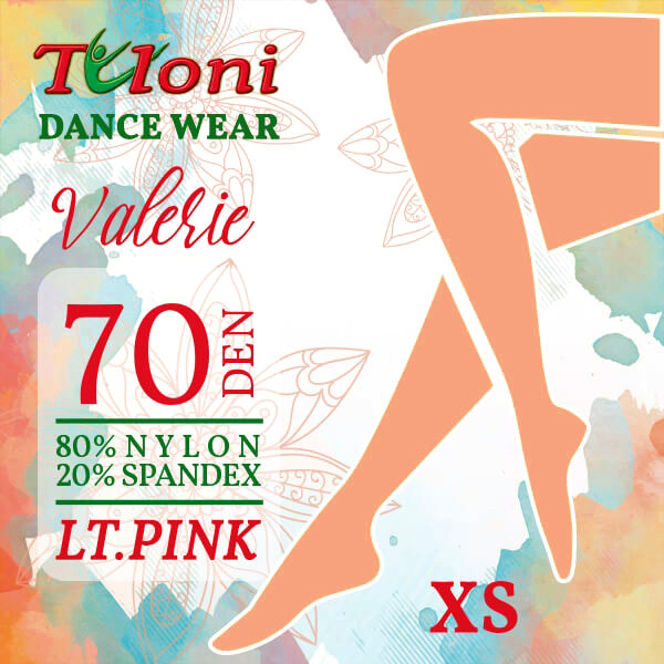 Ballettstrumpfhose Tuloni Mikrofaser 70 Den XS Hellrosa T04003XS